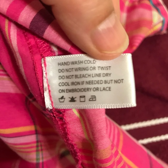 Like New US Polo Plaid button Up sleeveless Shirt Blouse Pink Black - Picture 6 of 7